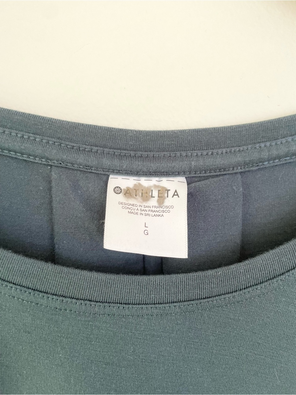 Athleta Long Sleeve Top Cypress Green With Ease Tee L Large Workout Wicking Dry - Picture 11 of 12